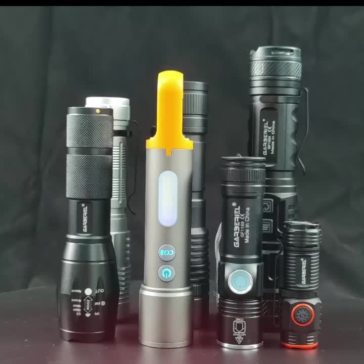 Rechargeable Magnetic COB LED Work Flashlight with Main & Side Lights