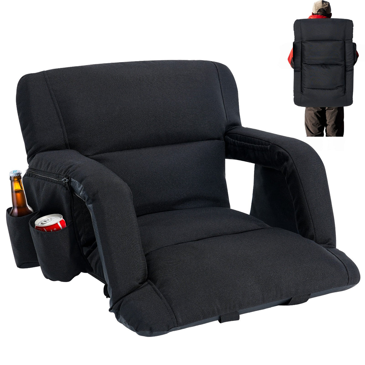 Adjustable Stadium Seats with Back Support and Thick Cushion for Bleachers