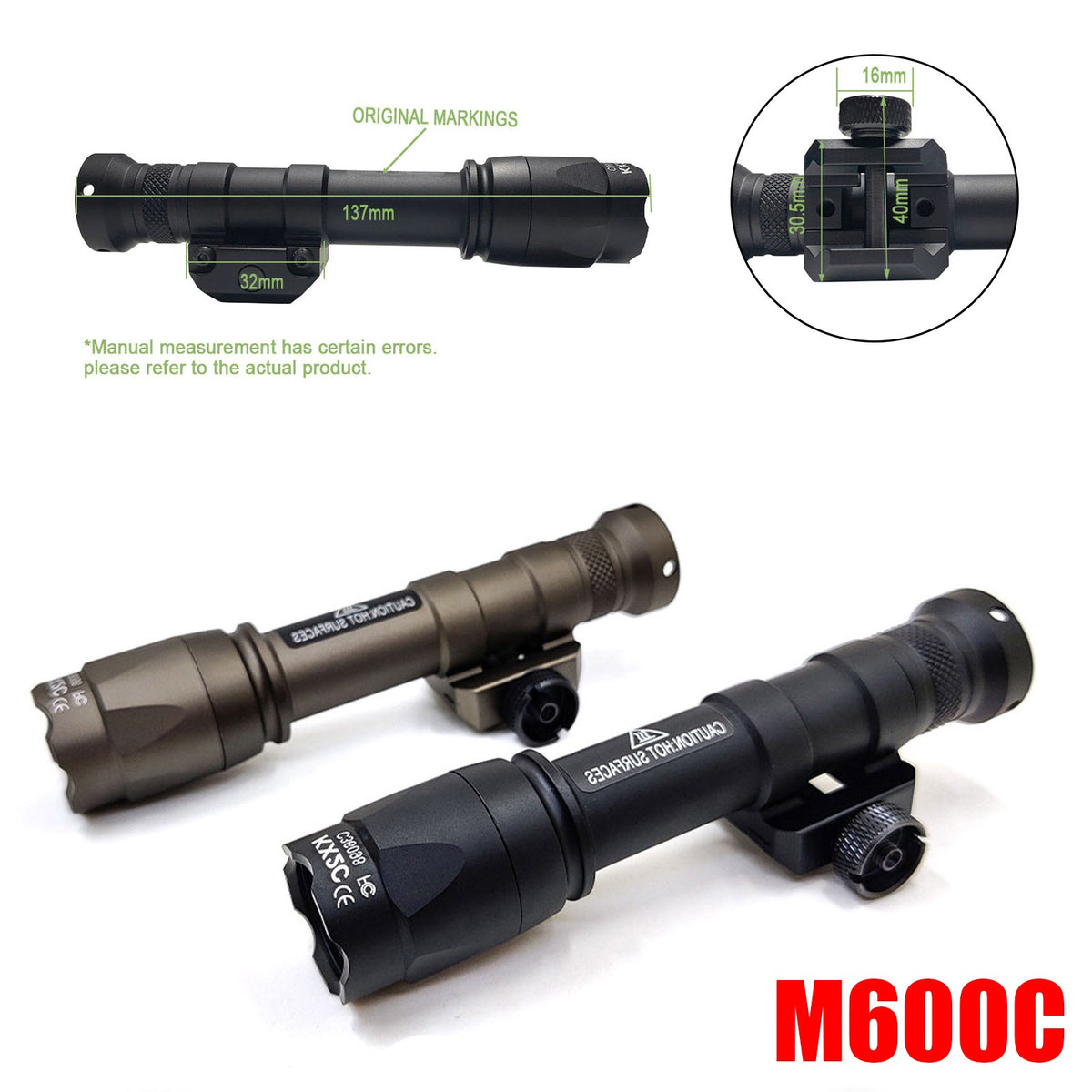 Tactical LED with Pressure Switch & Tail Cap - Black
