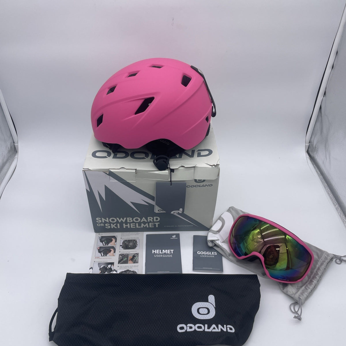 Pink Ski Helmet with Goggles Set Small Size Winter Snowboard Gear