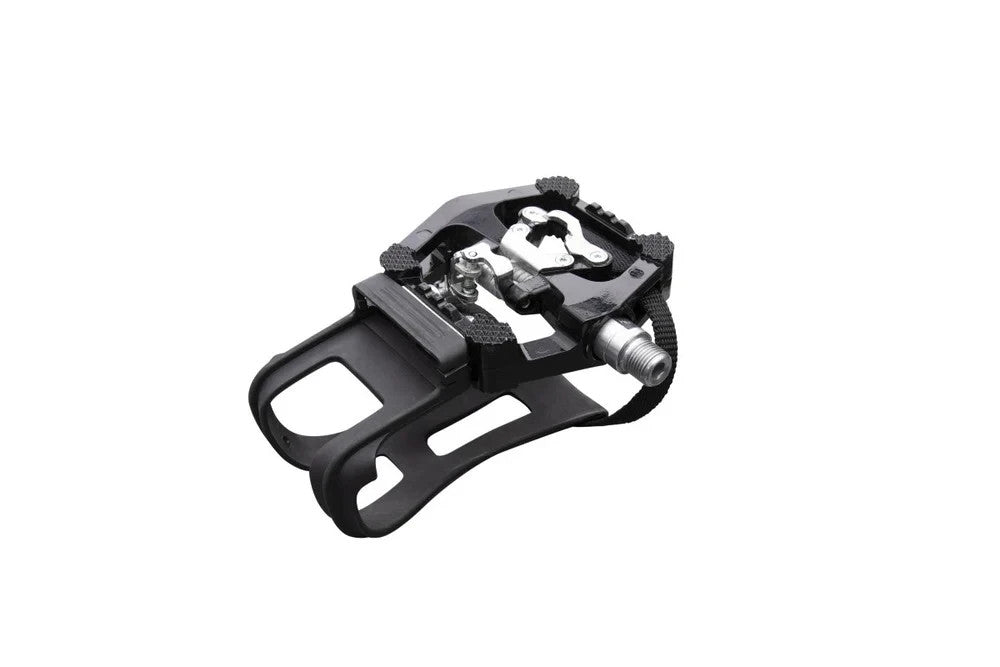 Dual-Sided Indoor Cycling Pedal with Cage and Straps - Sold in Pairs