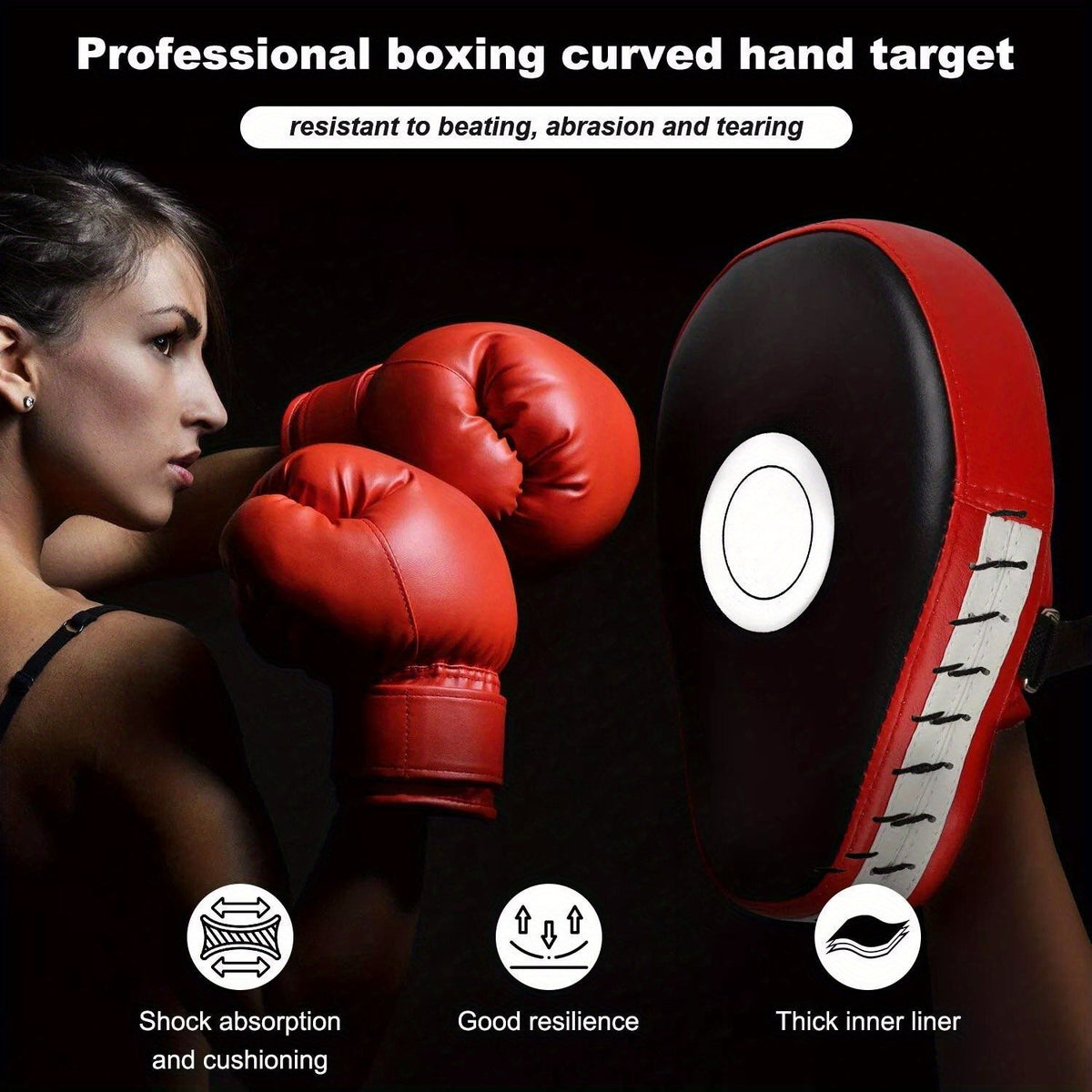 Boxing Hand Target Mitts Pad Adjustable Wrist Strap Foam Punching Trainer