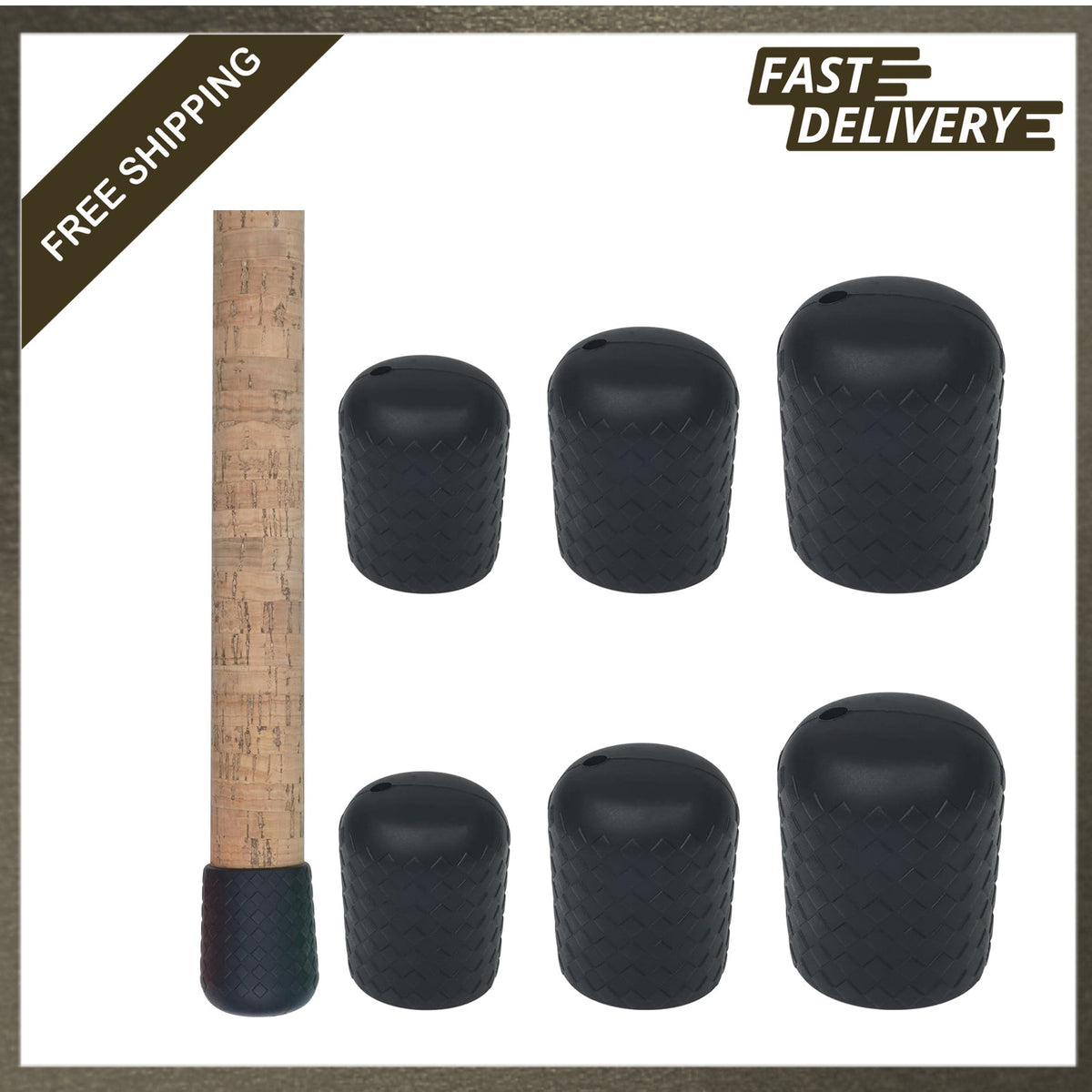 Fishing Rod Butt Cap Silicone Cushion End Seat Protector - Waterproof & Durable