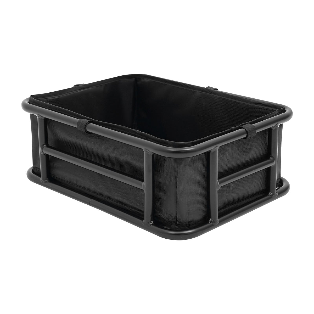 Rear Bicycle Basket with Luggage Net & Inner Liner - Black, 15L Capacity