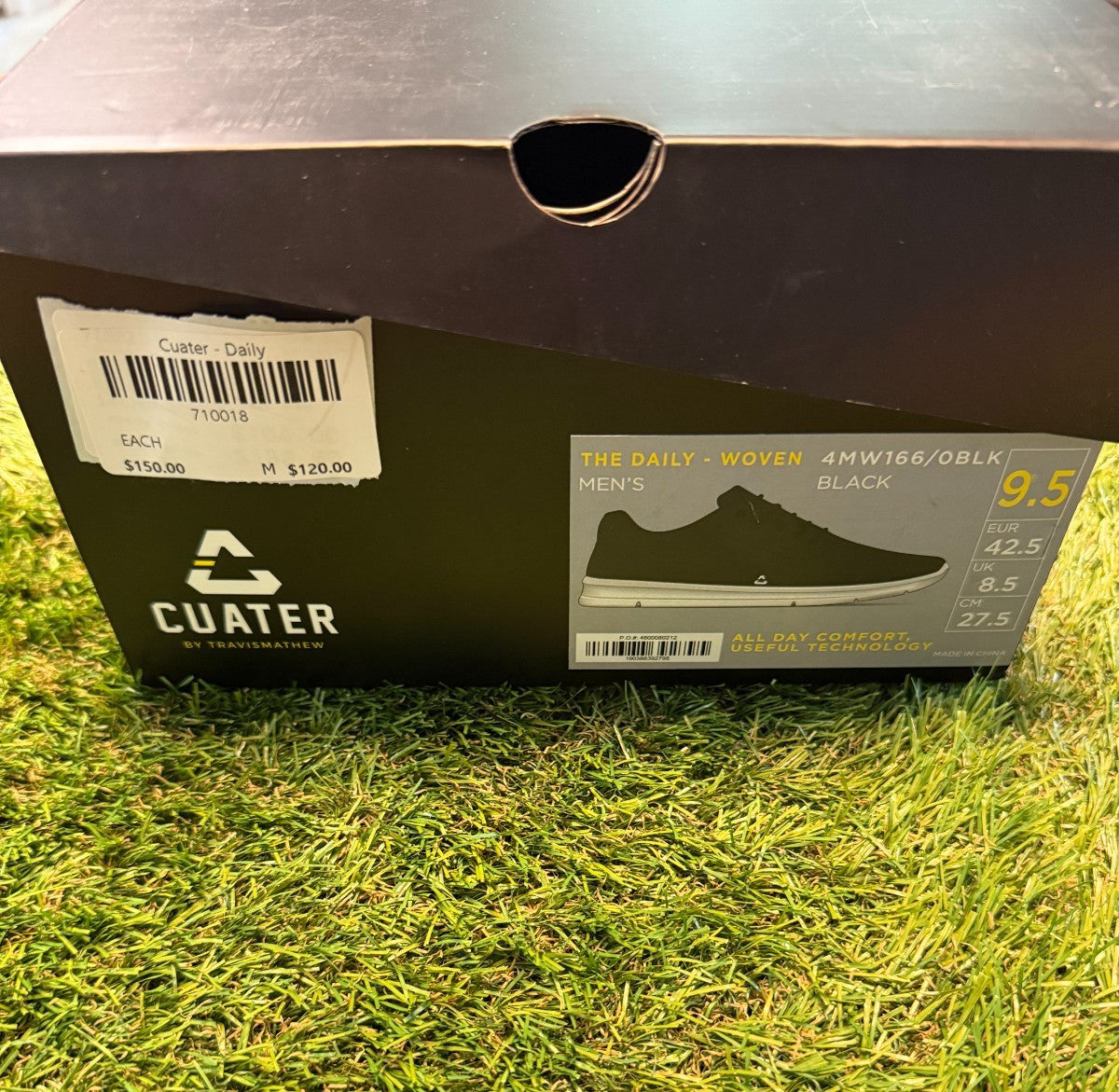 Golf Shoes - Woven Design, Black, Men's US Sizes 9 & 9.5