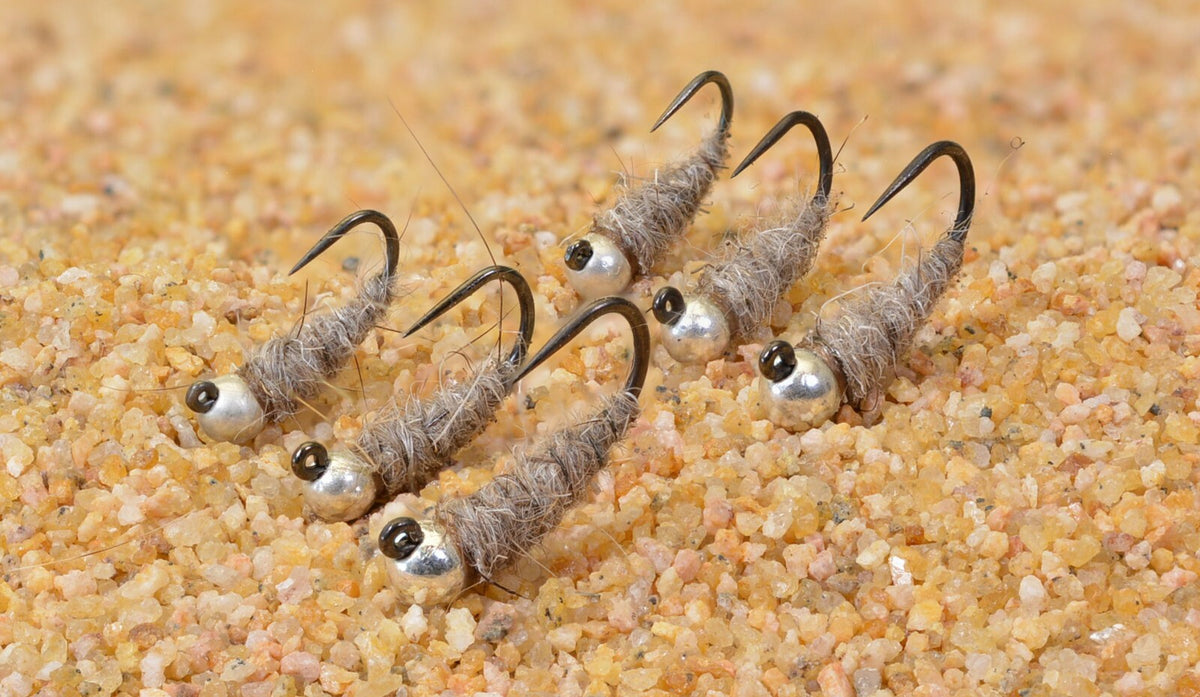 Euro Nymph Fly Fishing Jig Head - Tungsten Bead, Barbless Hook, Assorted Sizes