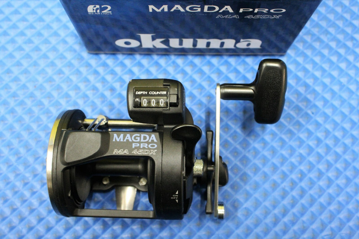 Okuma Magda Pro Line Counter Trolling Reel 2-Pack MA 45DX Saltwater Fishing