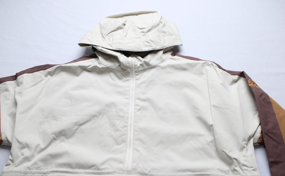 Women's Loose Fit Shell Anorak Jacket - Limestone Colorblock, Small