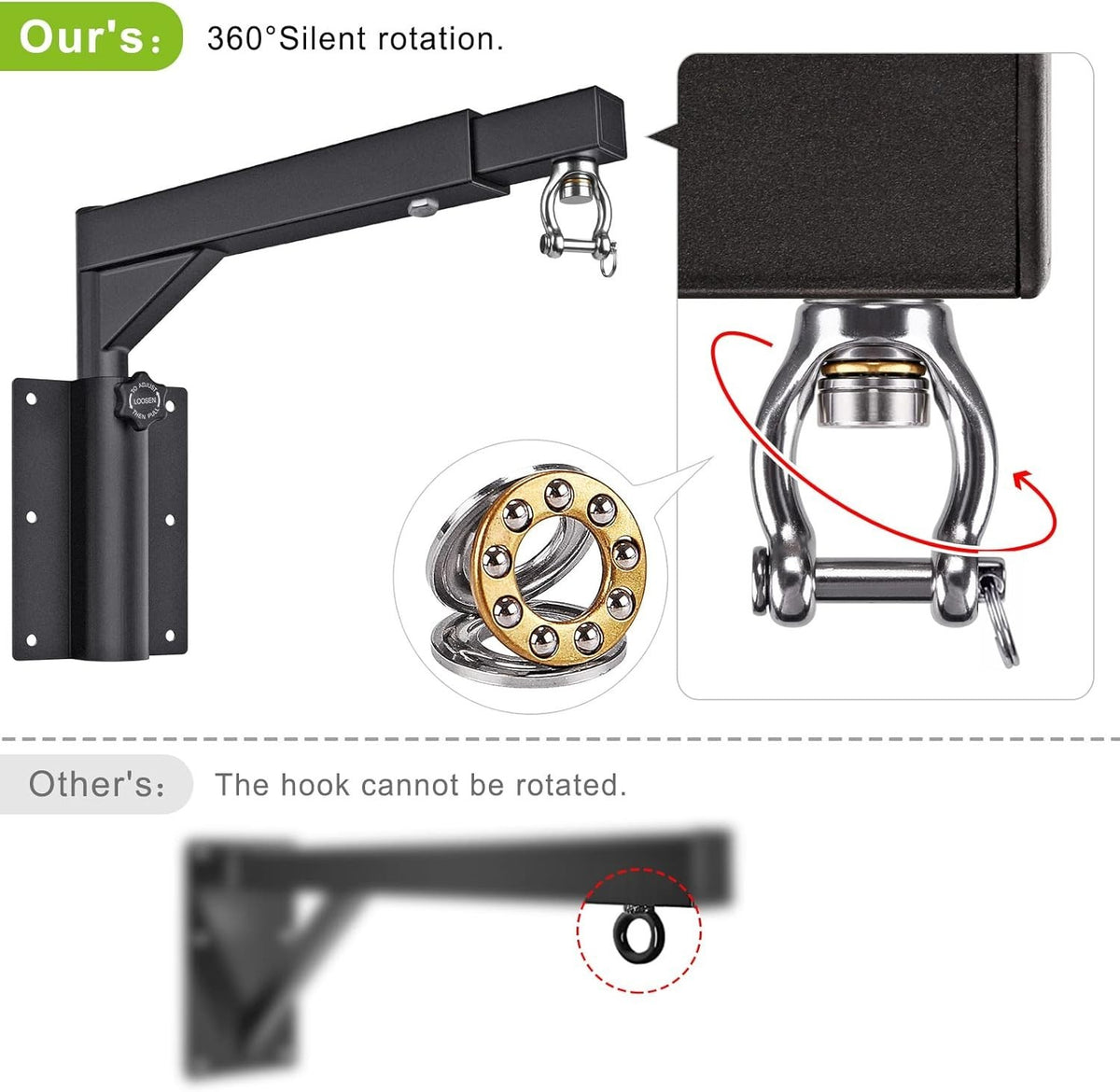 Heavy Duty Wall Mount Punching Bag Hanger with Swivel and Chains