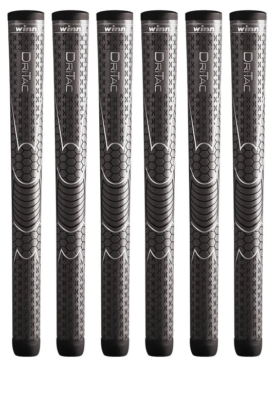 Oversize Tennis Grip Set of 6 - Gray Dri-Tac Comfort Shock Absorption