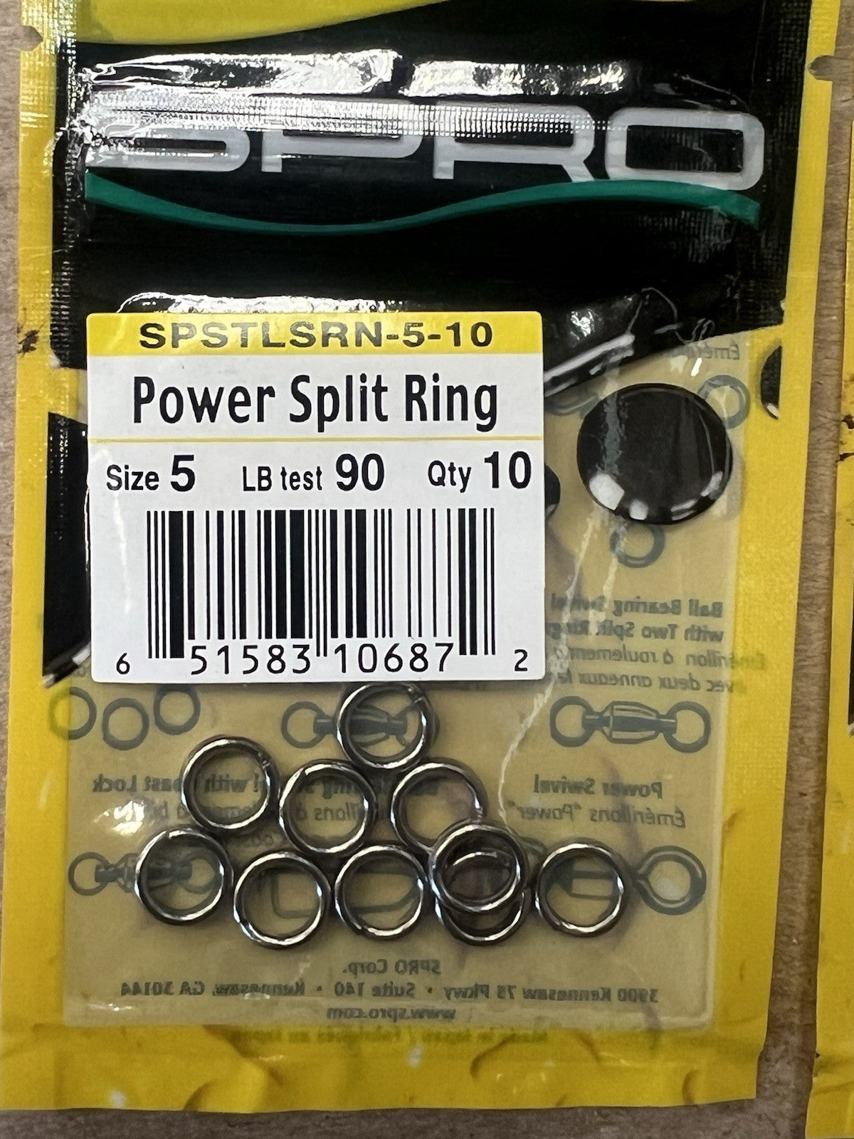 Heavy-Duty Fishing Split Rings Pack of 5 – 10 Size 5, 90lbs Capacity