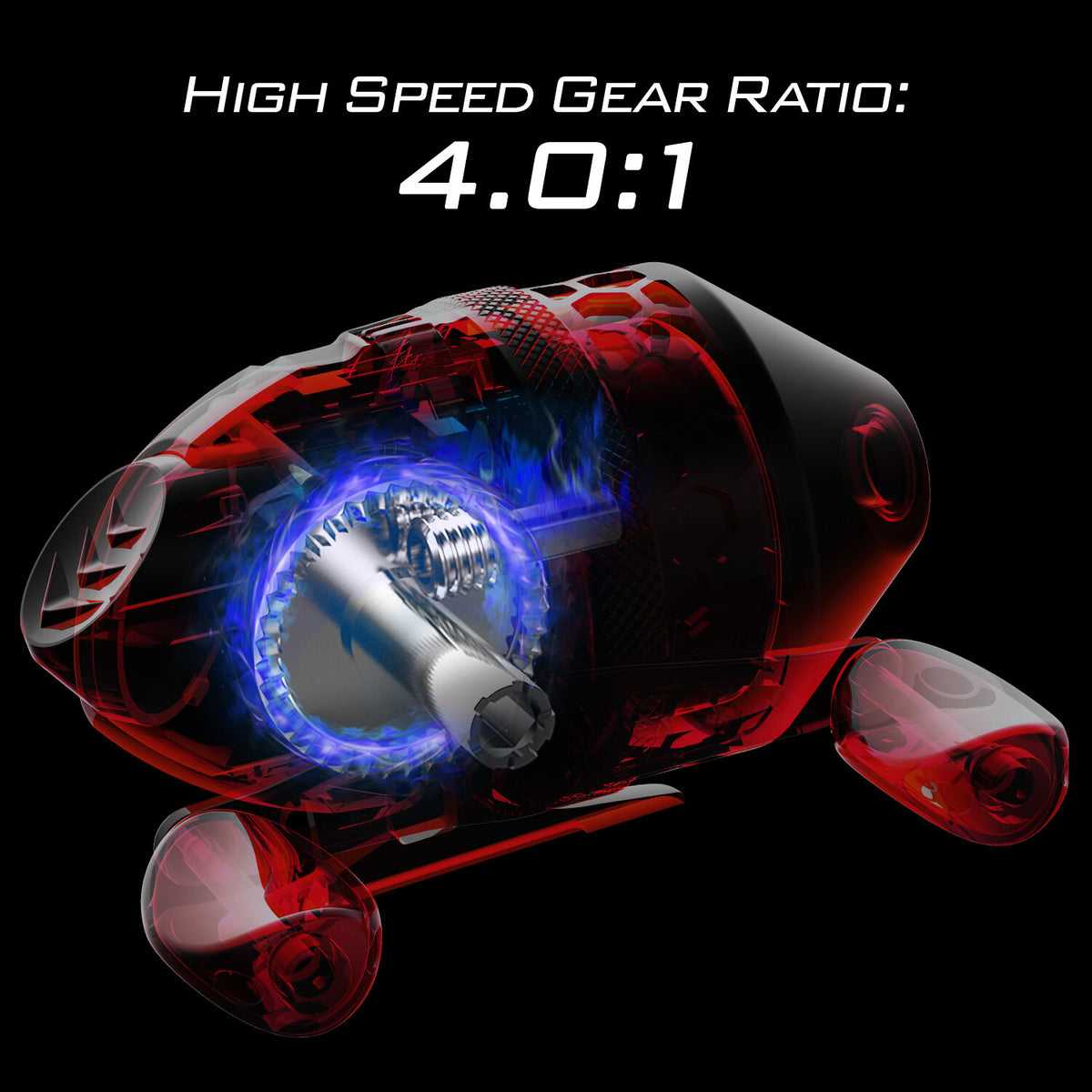 High Speed Spincast Fishing Reel with 10 LB Monofilament Line - Durable and Smooth