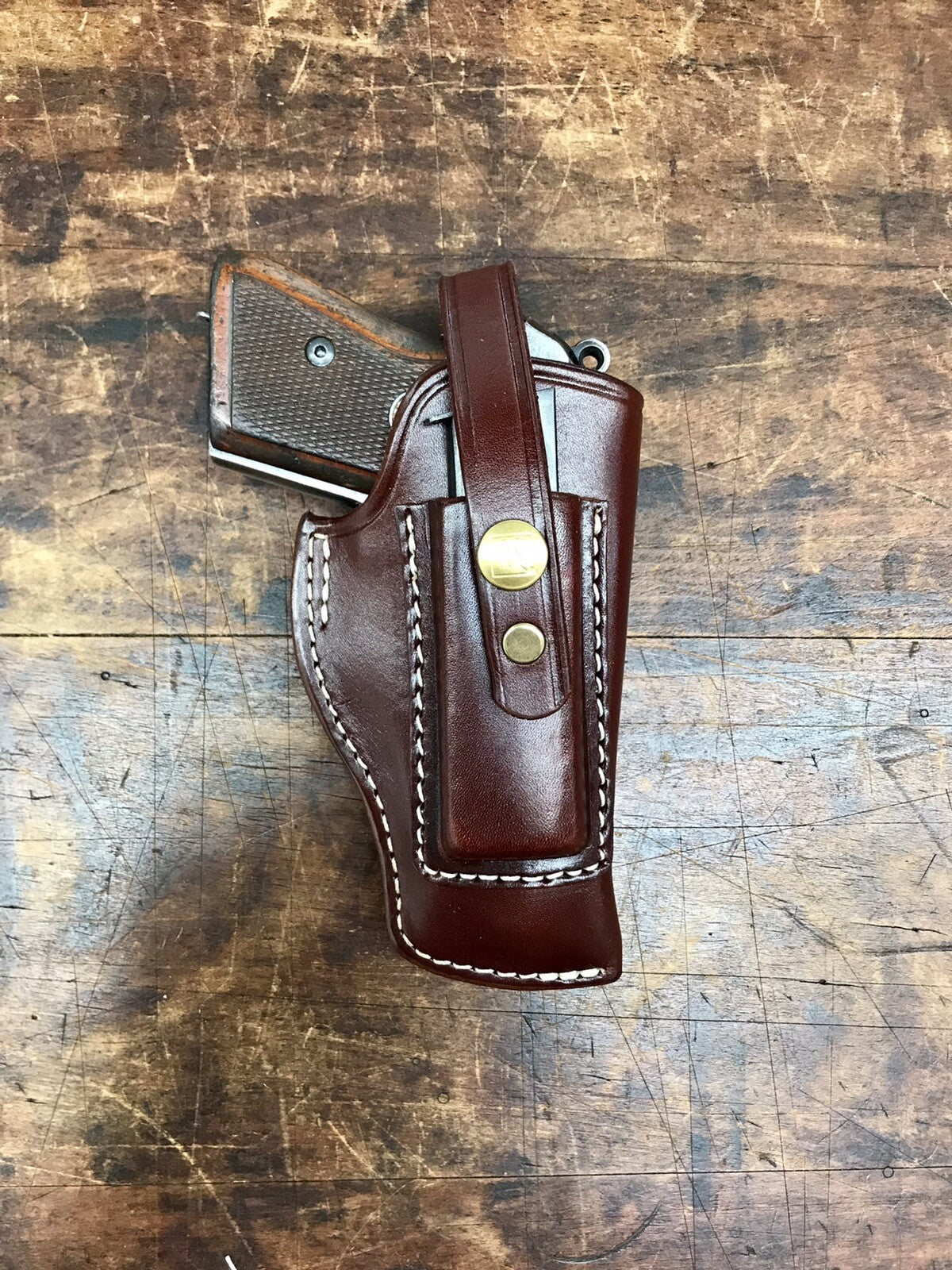 Walther PP PPK PPKS Holster with Spare Magazine Pouch - Vintage Design