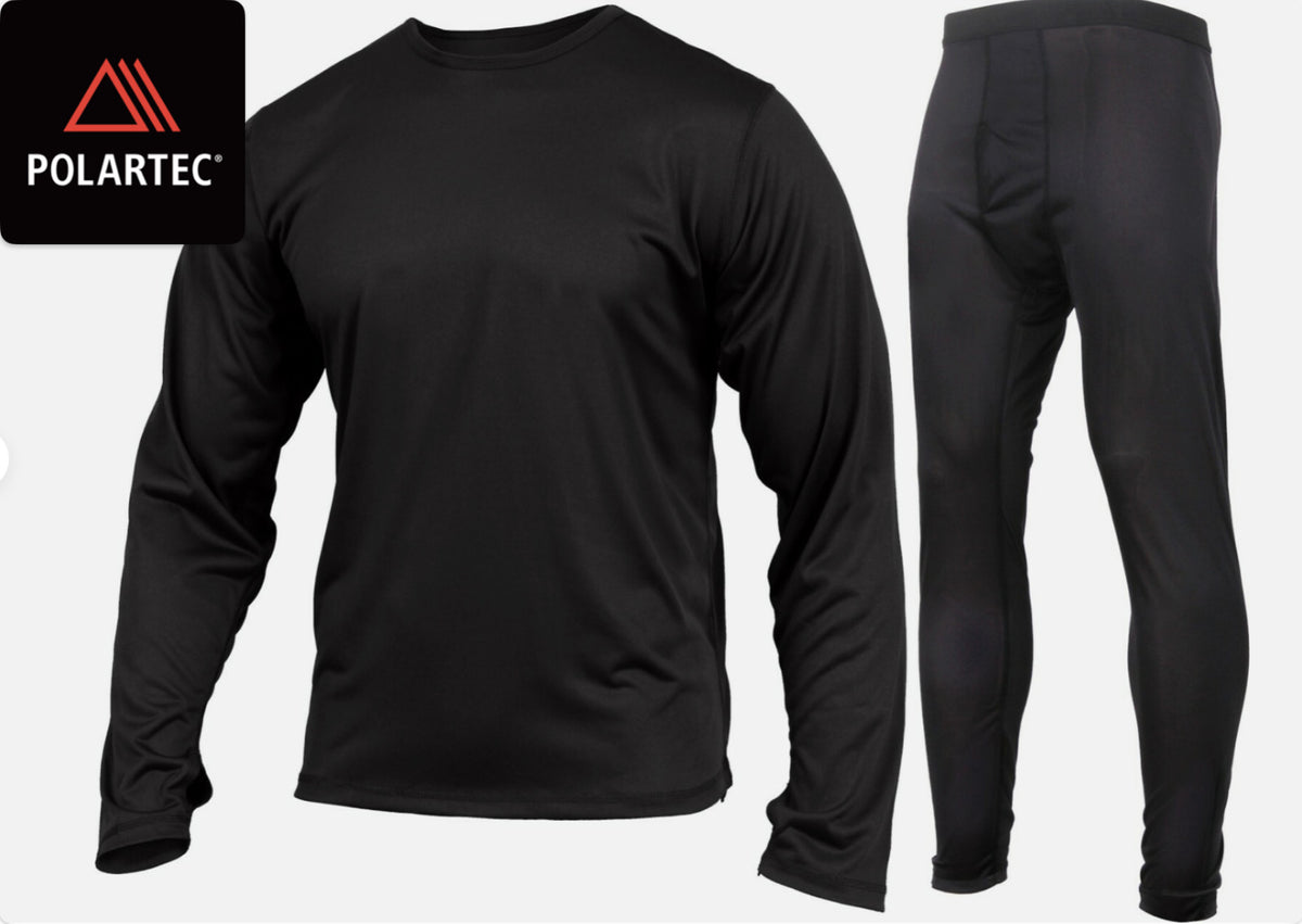 Polartec Silkweight Thermal Base Layer Set - Black, Small Regular