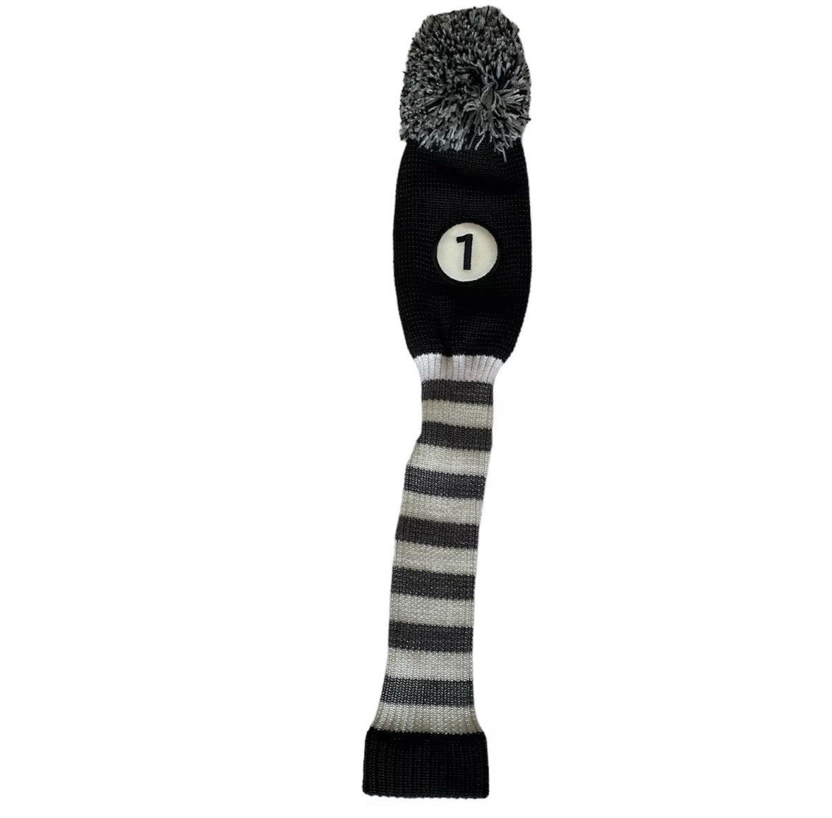 Golf Driver Headcover Maxfli Vintage Knit Style Black White Gray