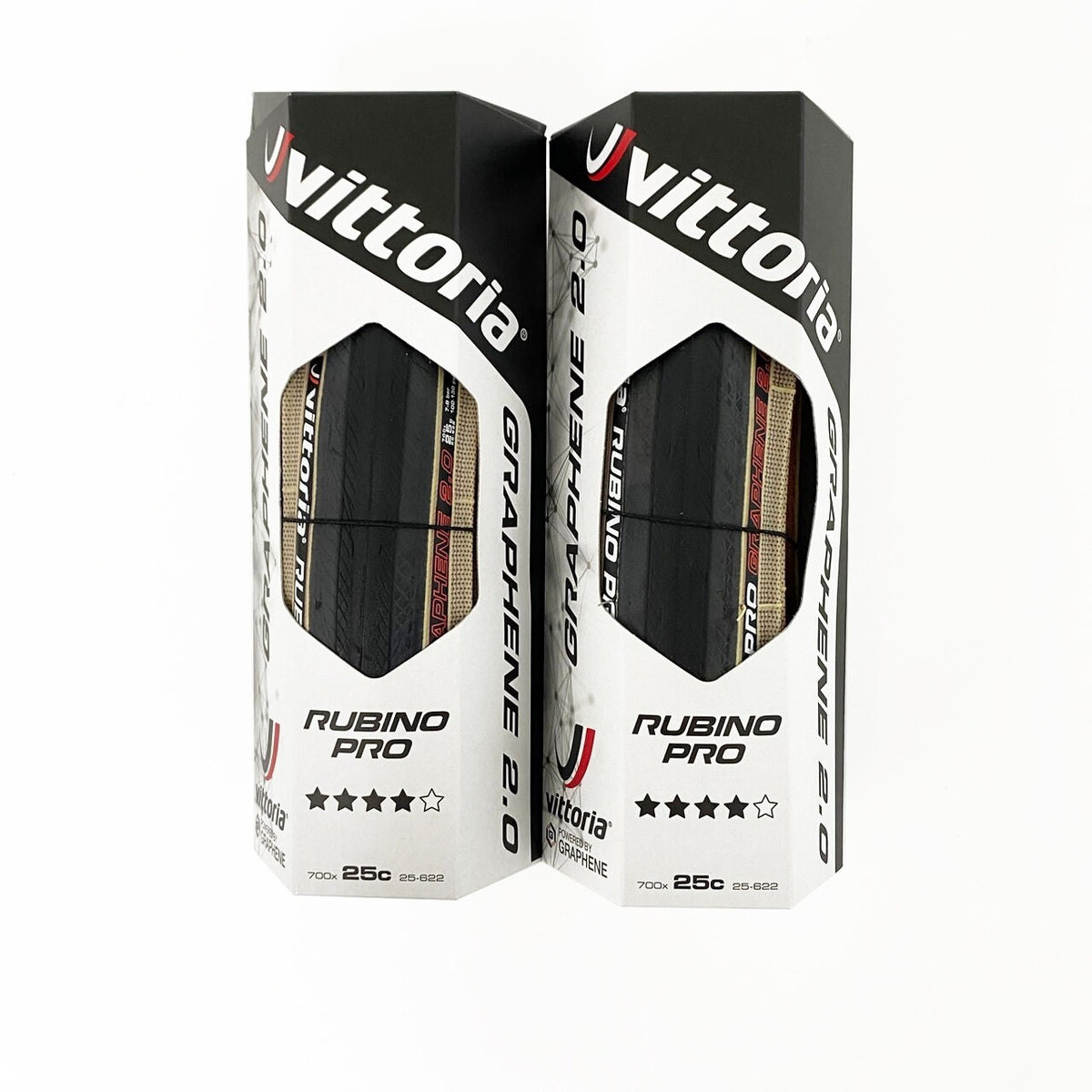 Cycling Road Tire Set - 700x25C & 28C, Black/Tan, Foldable Bead, Long-Lasting