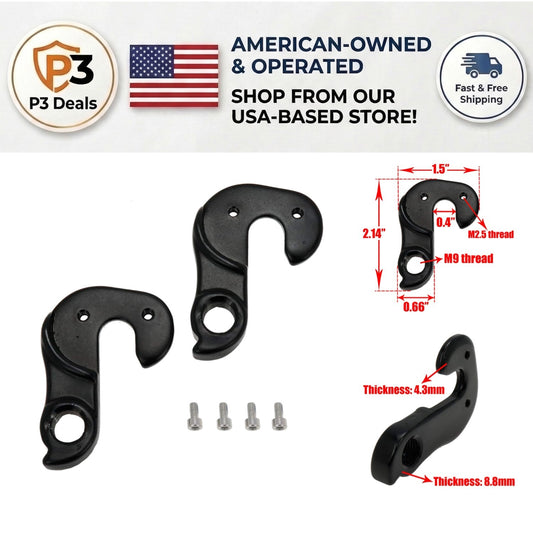 Universal Bike Derailleur Hanger Set - 2 Aluminium Alloy Replacement Parts