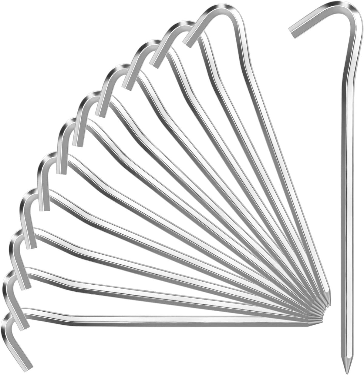 Heavy Duty 10 Inch Tent Stakes Set - Metal Ground Pegs for Camping & Outdoor