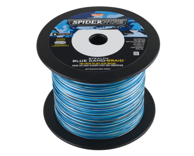 Braided Fishing Line - Blue Camo, Ultra-Thin, Strong, Multiple Lengths