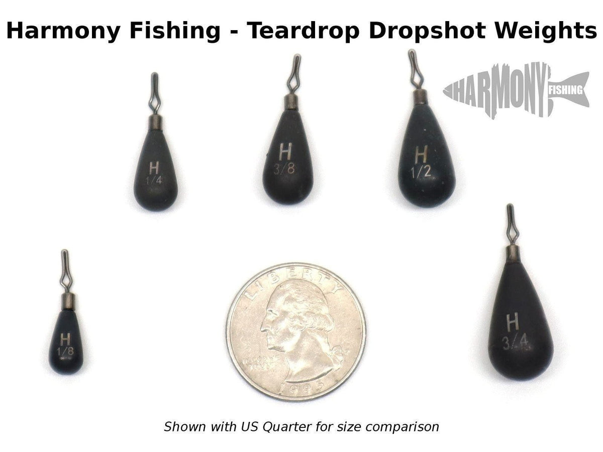 Tungsten DropShot Weights - Chip-Proof Teardrop Fishing Weights