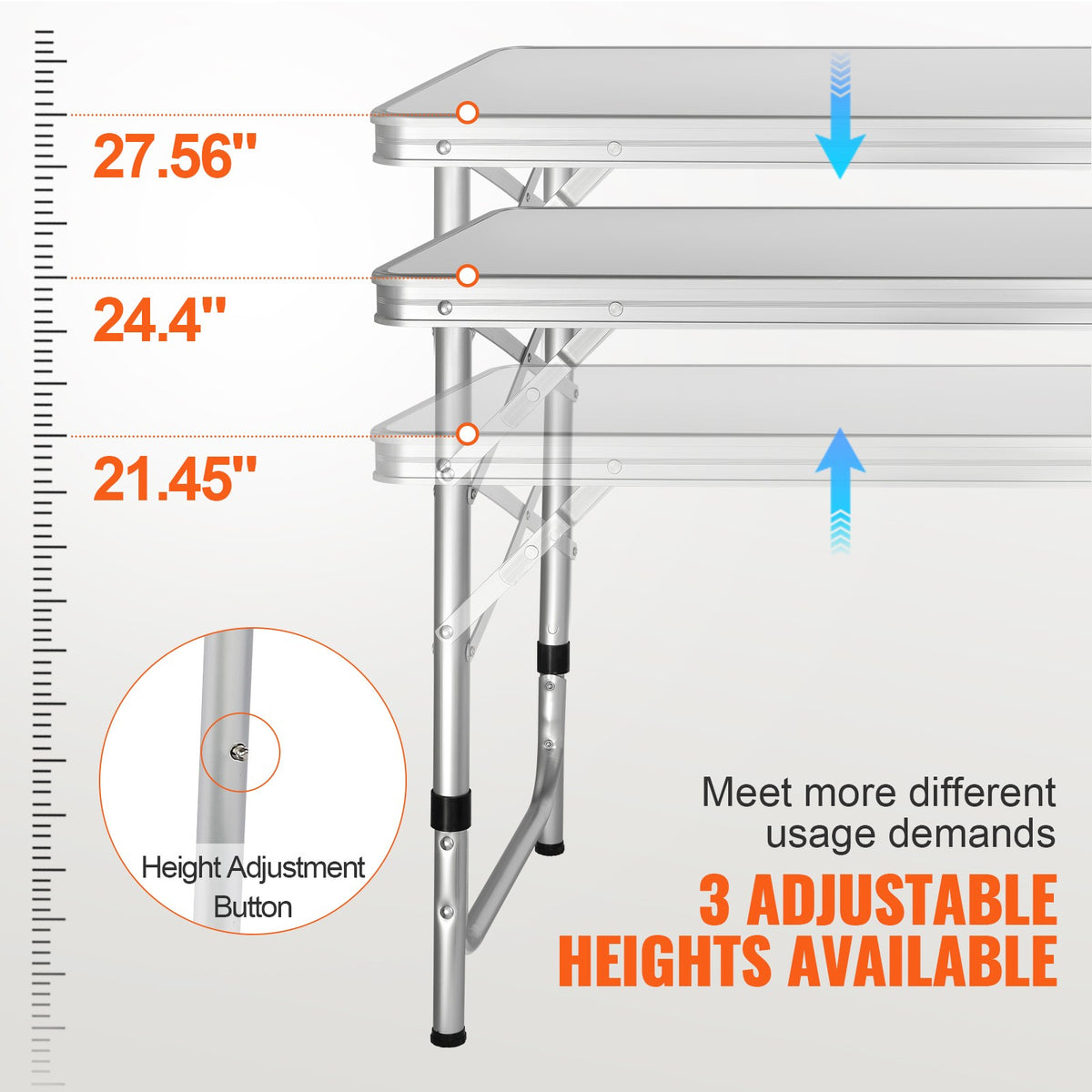 Camping Kitchen Table Folding Portable Cook Station with Adjustable Heights