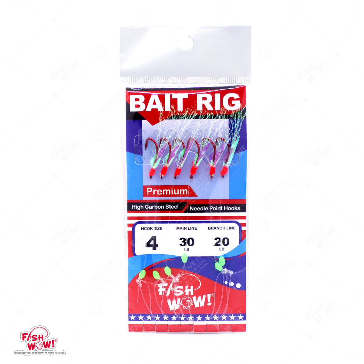 Fishing Sabiki Rig with Multiple Hooks for Bait Catching - Size Varieties