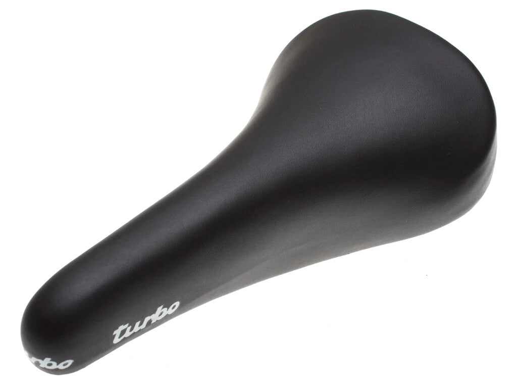 Vintage Bicycle Saddle - Selle Italia Turbo 1980 with Alloy Rails - Black