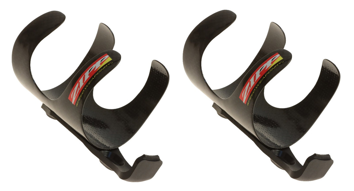 Cycling Water Bottle Cage Set - Carbon Fiber Lightweight Black Pair