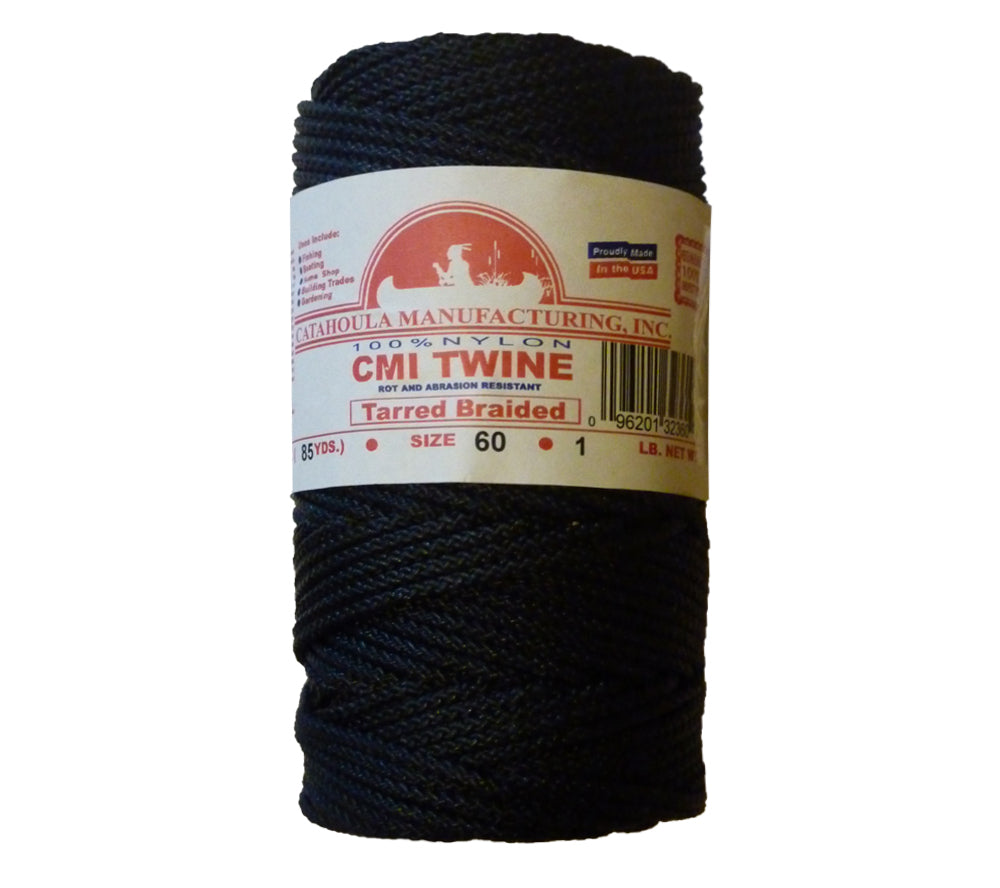 Nylon Braided Twine Spool 1 lb, 244 ft, Black, Heavy Duty, Abrasion Resistant