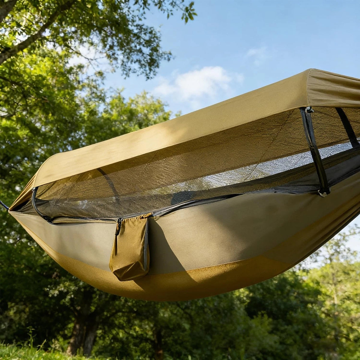 Portable Camping Hammock Tent with Mosquito Net and Sun Canopy for 1-2 Persons