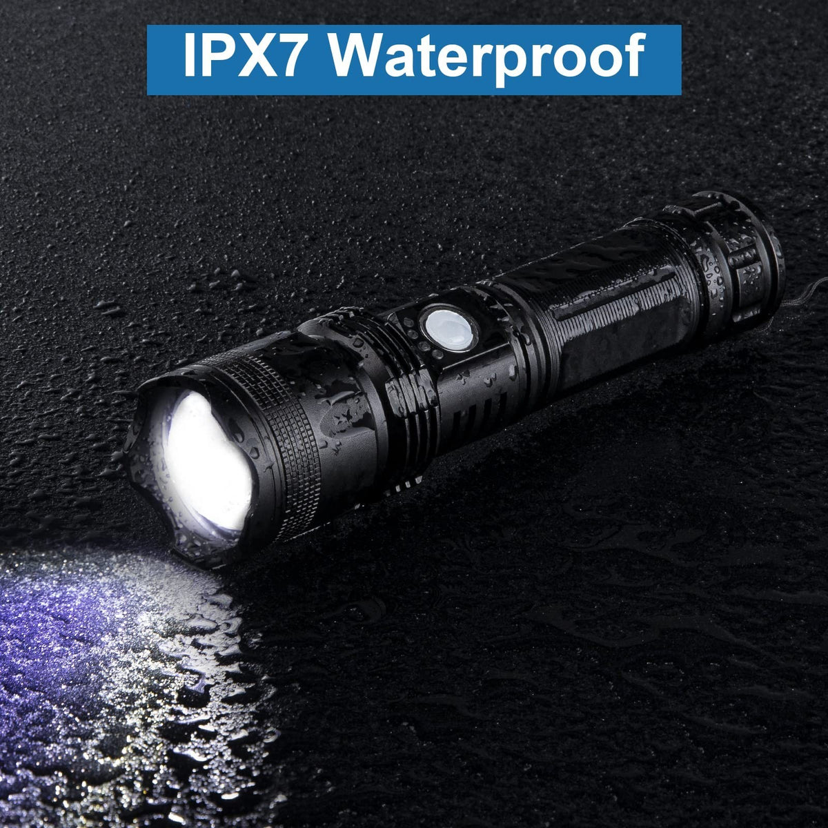 Super Bright 90,000 Lumens Rechargeable Waterproof LED Flashlight - 2 Pack
