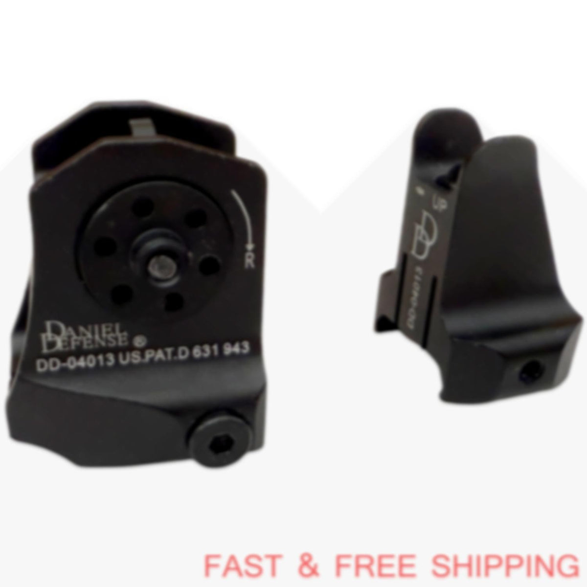 Low Profile Tactical Metal Sights Set for Rifles - Front & Rear, CNC Aluminum