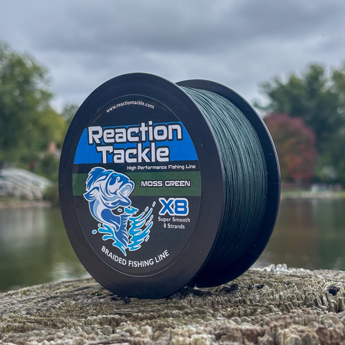Braided Fishing Line - Moss Green, 4 & 8 Strands, Heavy Duty, Multiple Lengths