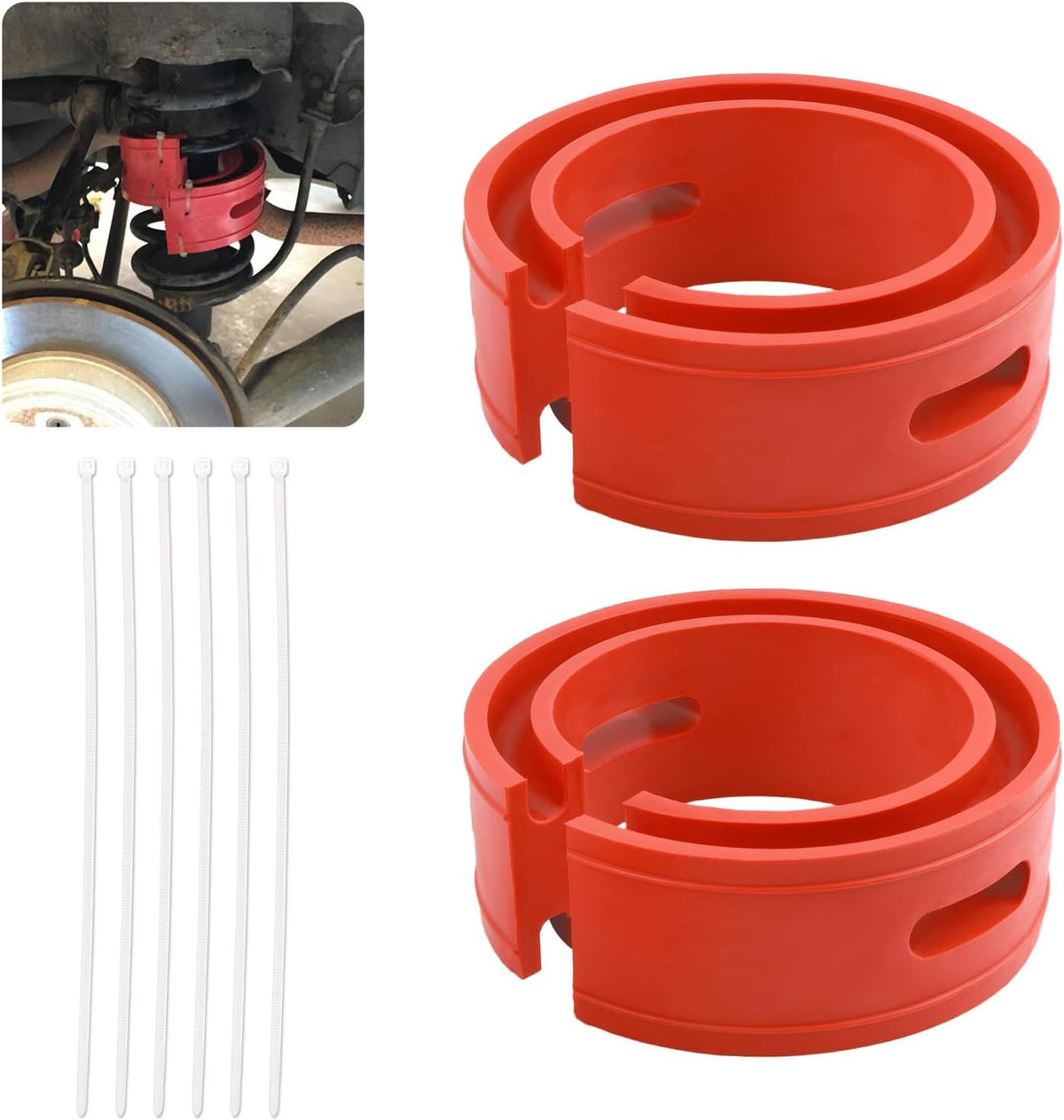 Heavy Duty Coil Spring Spacers 1.45 Inch for Vehicle Rear Suspension - Set of 2