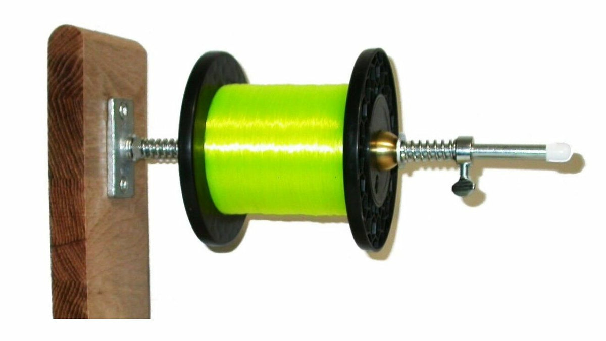 12-Inch Fishing Reel Line Spooler - Heavy Duty Steel & Brass Line Winder