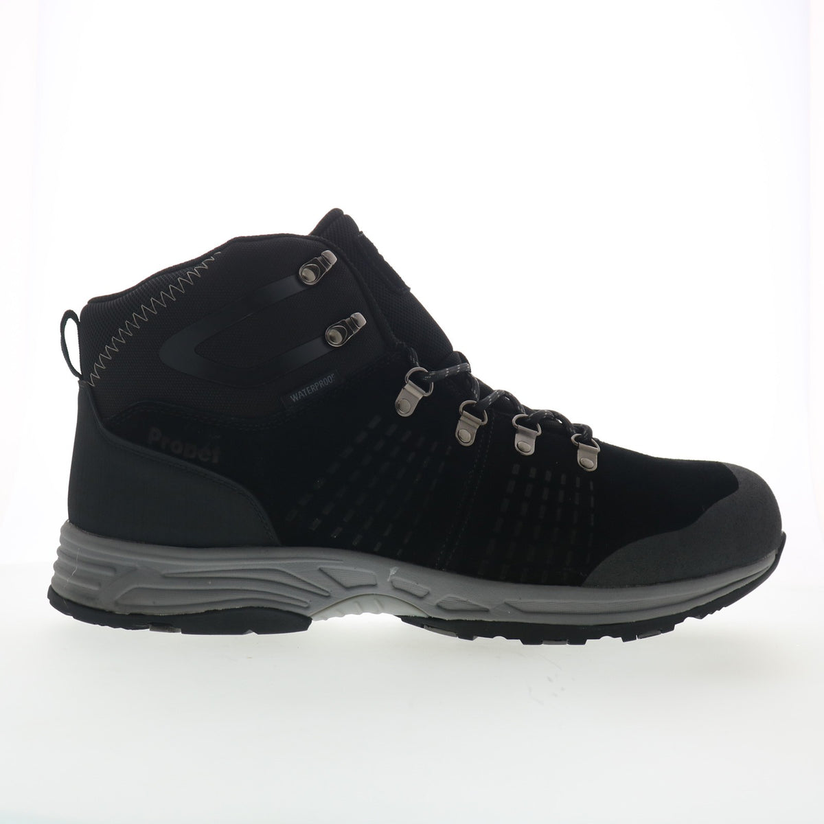 Men's Hiking Boots Black Suede Lace Up Outdoor Footwear