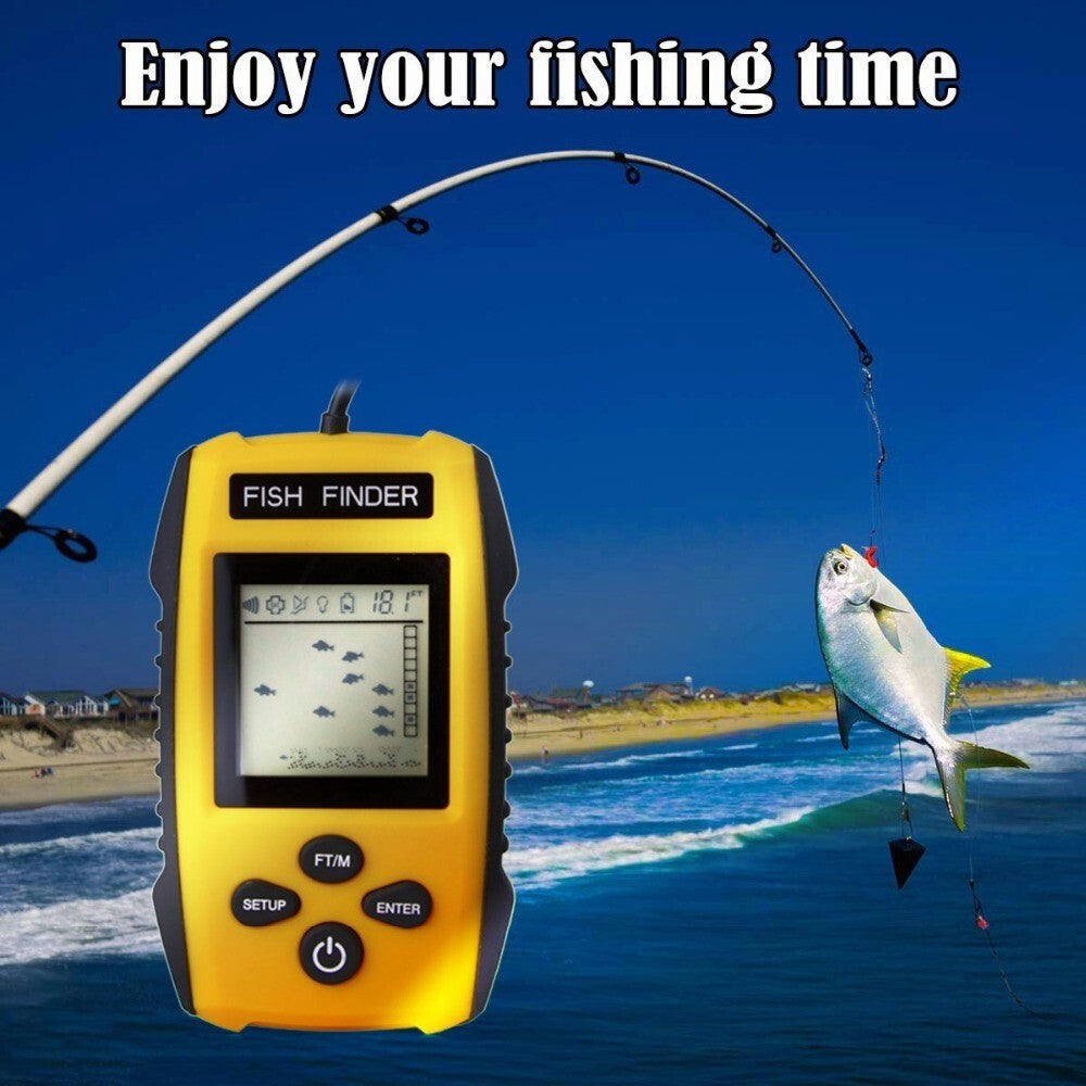 Portable Fish Finder Depth Echo Sonar Alarm with LCD Display