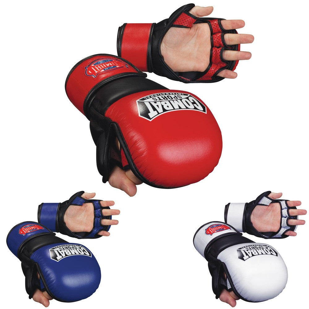 MMA Sparring Gloves for Combat Sports Training - Leather, Shock-Absorbent