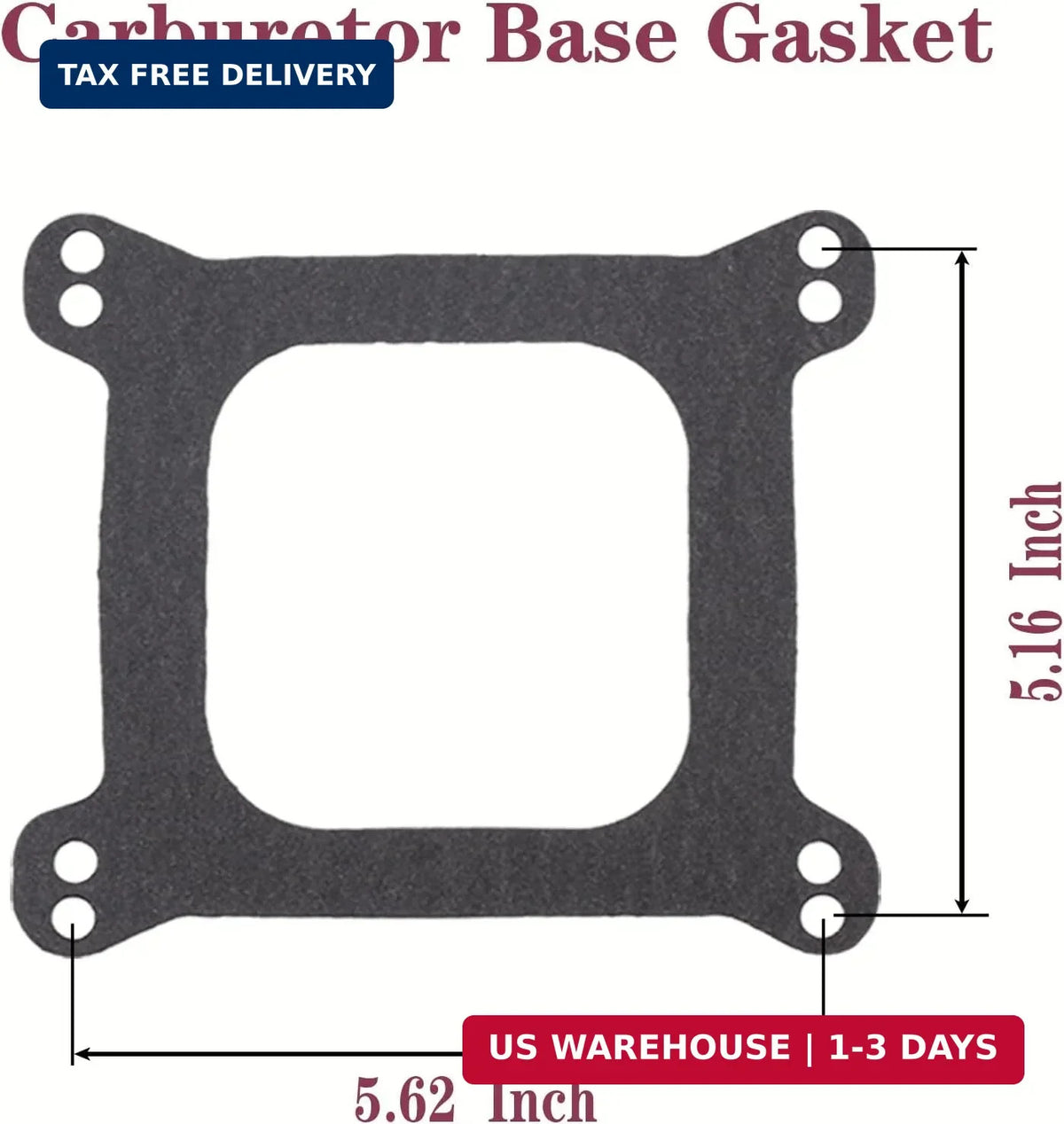 Holley Carburetor Base Gaskets Set for 4 Bbl Engines - Open 1/16" Thickness