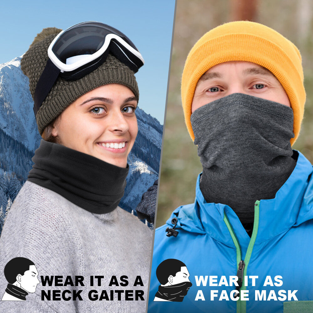 Unisex Fleece Neck Warmer Gaiter for Winter Outdoor Sports and Cycling