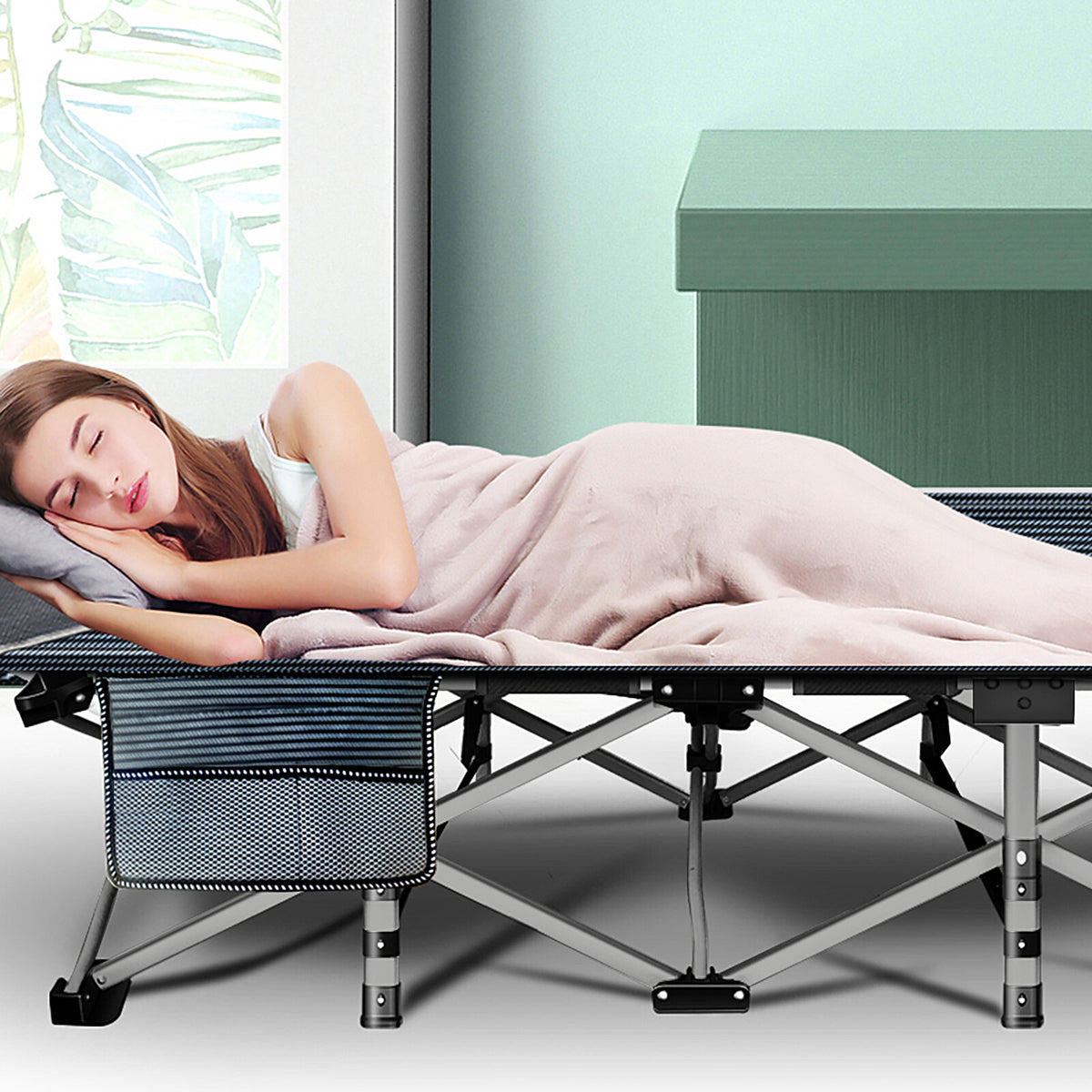 Heavy Duty Folding Camping Cot Bed with Mattress Support - Oversized & Standard Sizes