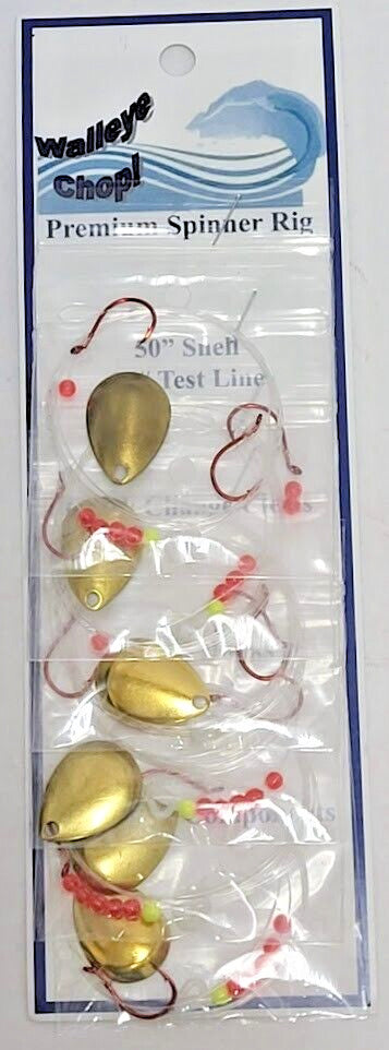 Walleye Spinner Harness Set with Double Hooks and Blades - Multiple Colors