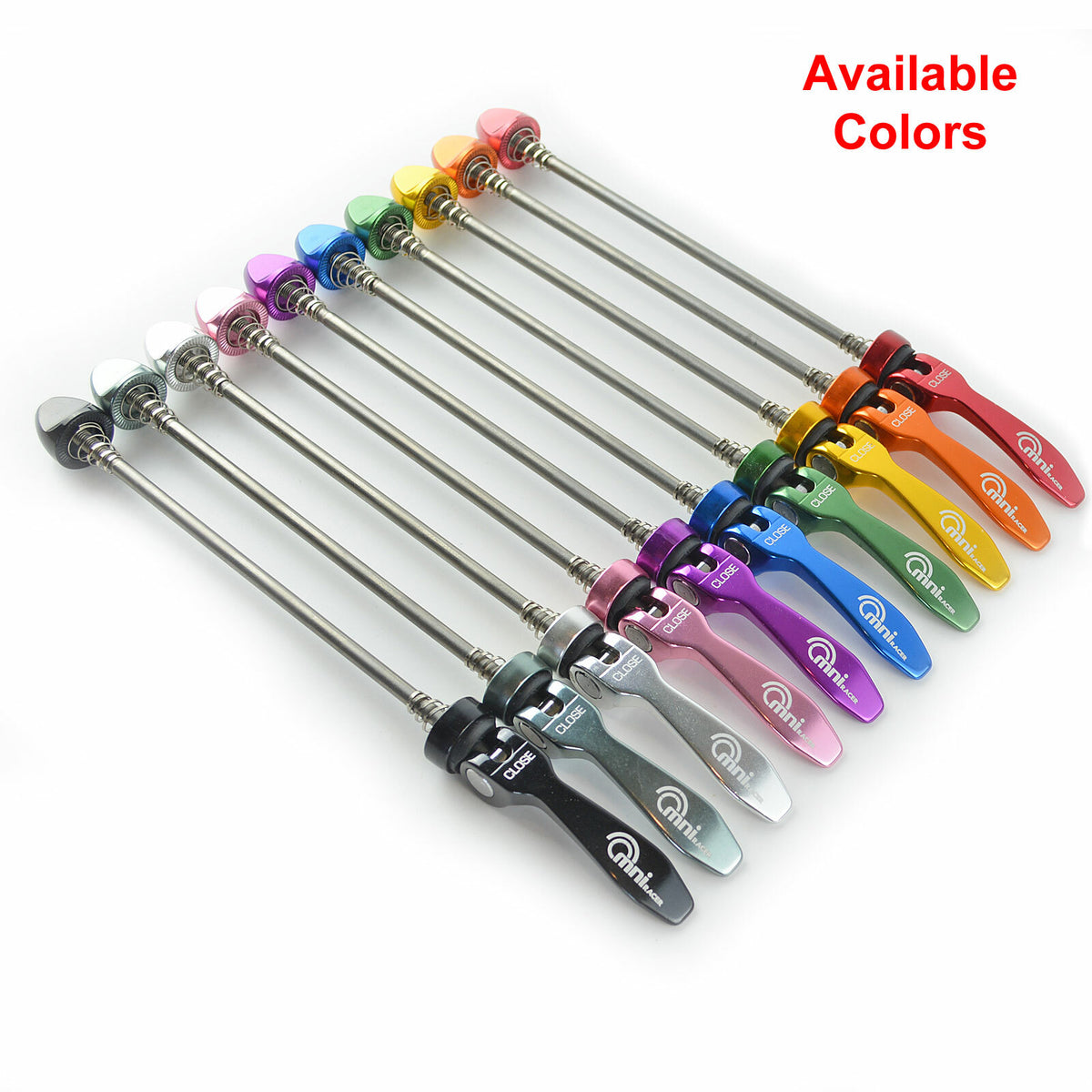OMNI Racer Quick Release Bicycle Wheel Skewers - Stainless Steel Set