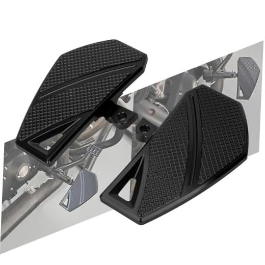 Passenger Foot Pegs for Harley Motorcycles - Black Aluminum Support