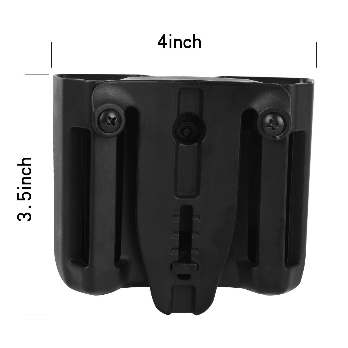 Double Stack Magazine Pouch Belt Holster for 9mm/.40/.357 Caliber - Black
