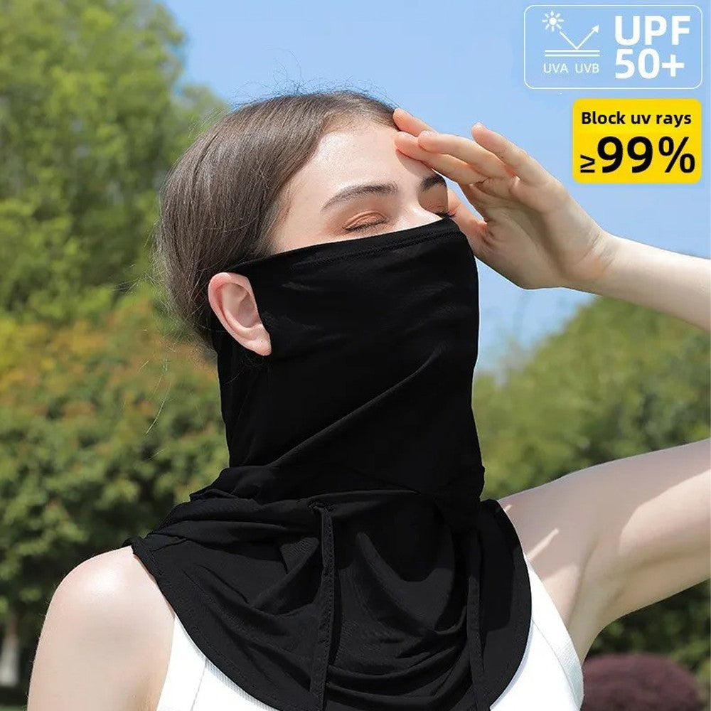 3-in-1 Cooling Balaclava Face Mask UV Protection Sun Shield Ice Silk Head Cover