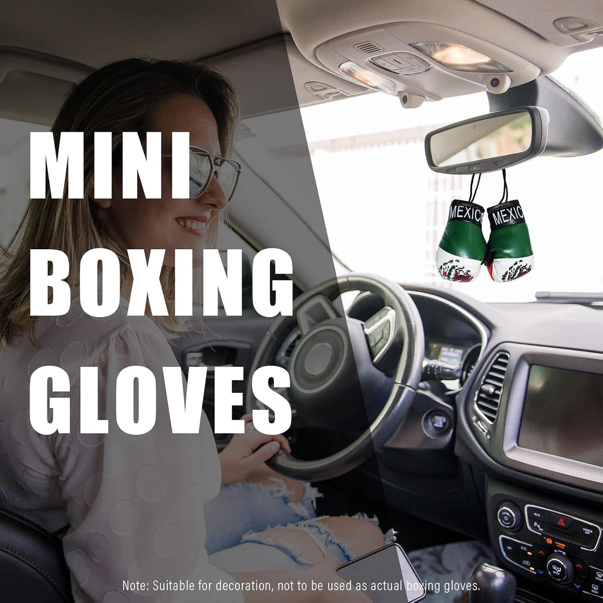 Mini Boxing Gloves Car Mirror Hanging Ornament - Mexico-Inspired Decor
