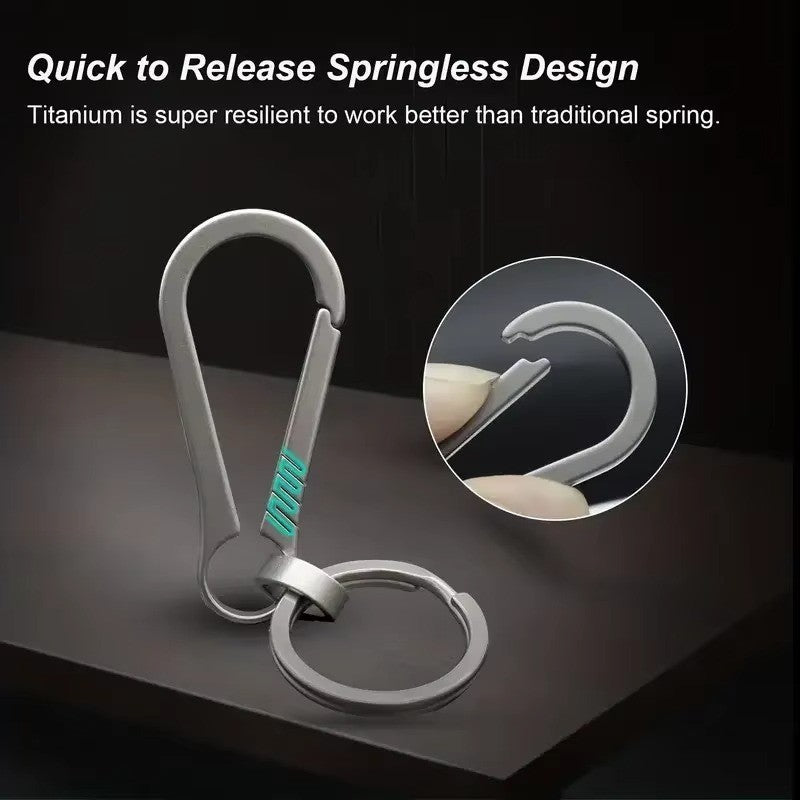 Titanium Carabiner Keychain with Bottle Opener - Camping, Hiking, Travel Accessory