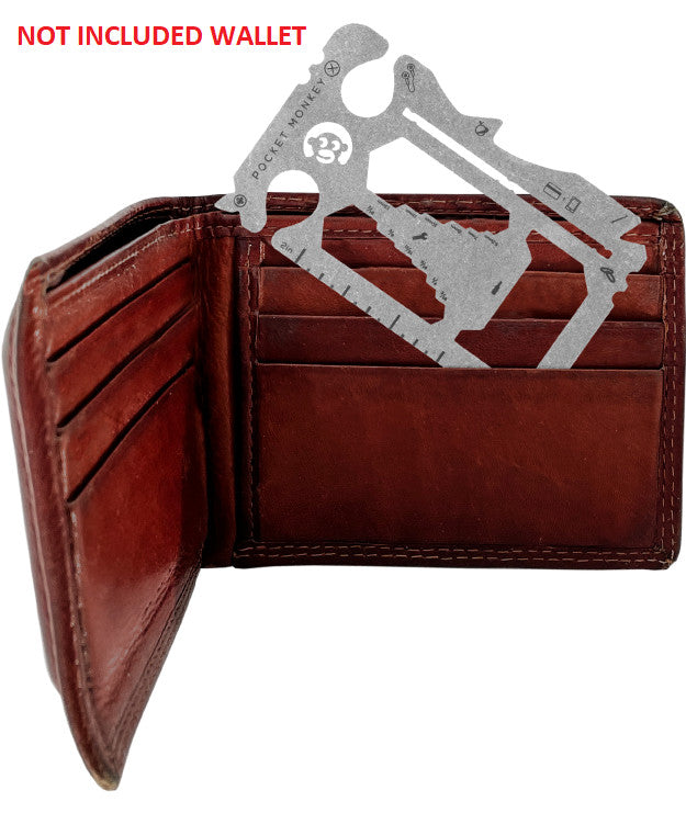 Stainless Steel Multi Tool Wallet Card with 21 Functions - Compact & TSA Compliant