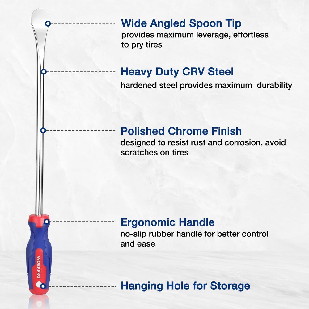 24-Piece Tire Removal Tool Set with Steel Spoons and Bag - Compatible with Bikes, ATVs, Lawn Equipment